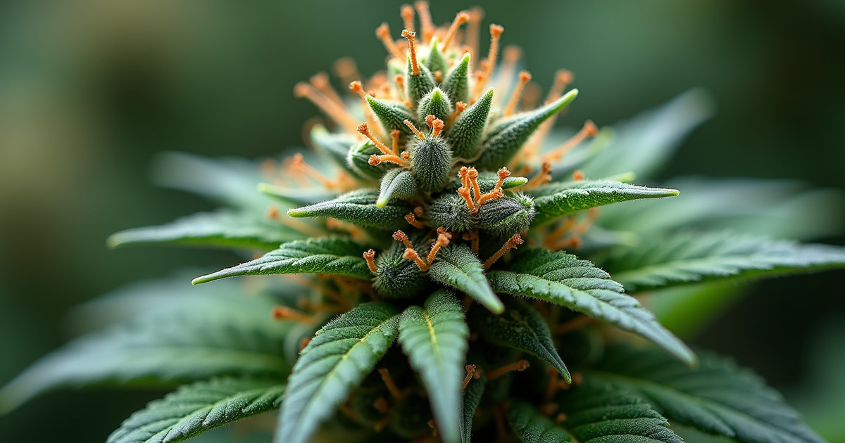 Trichome detail on hemp flower